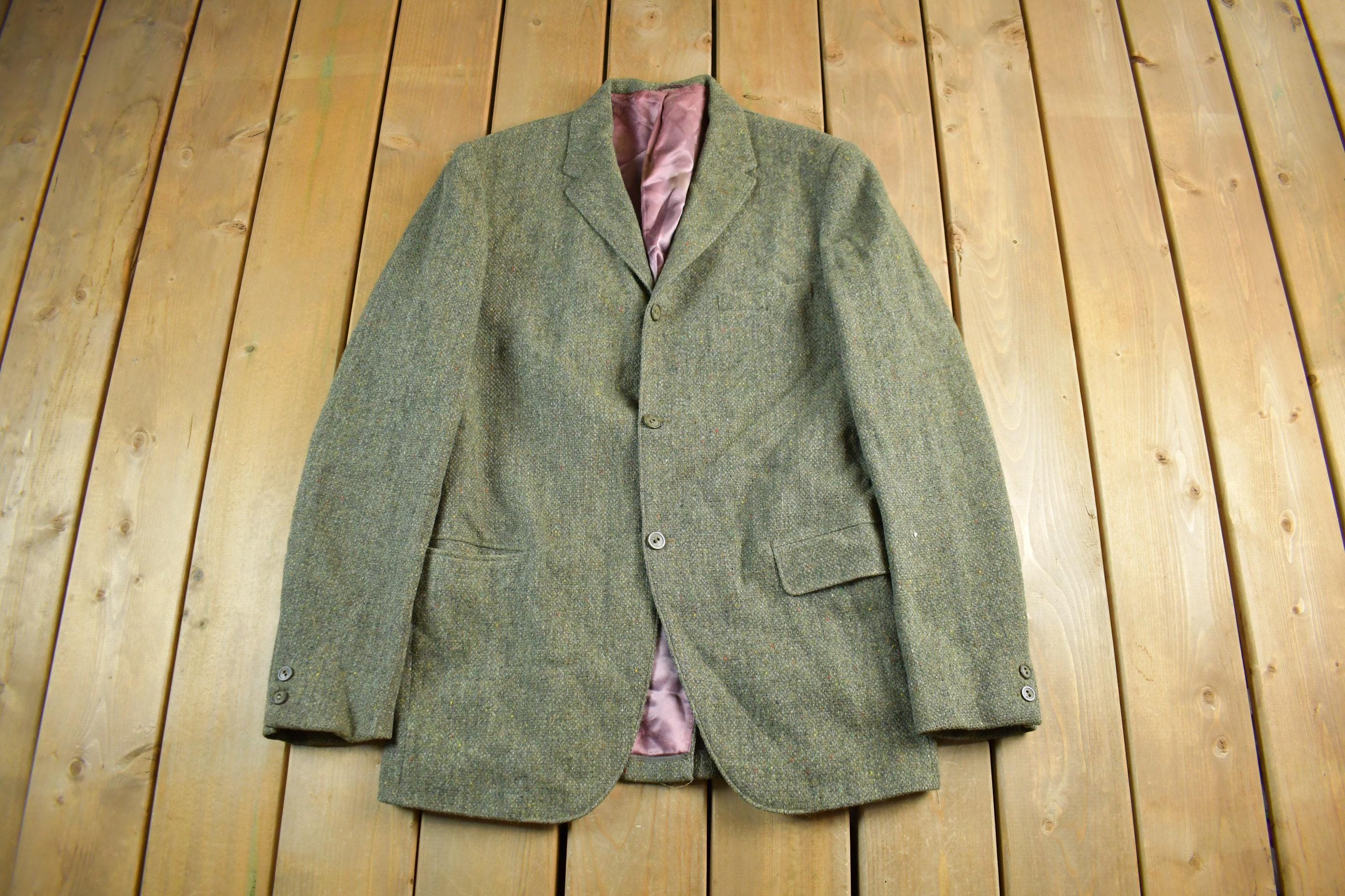 Vintage 1990s Wool Blend Button Up Blazer Jacket Men's Large