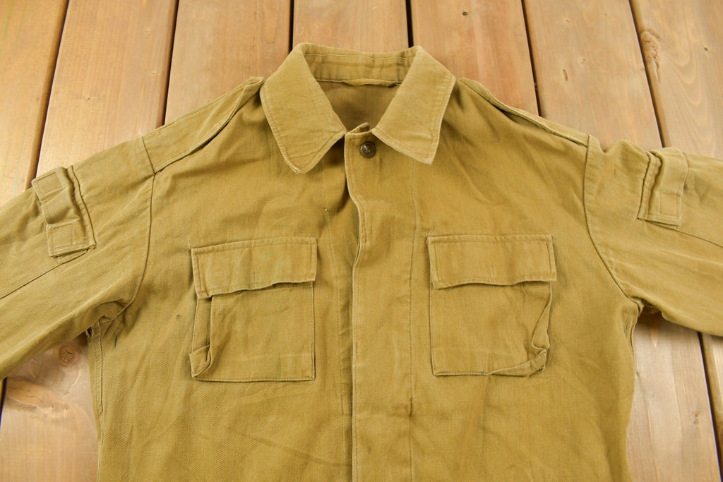 Vintage 1970s Military Button Up Shirt