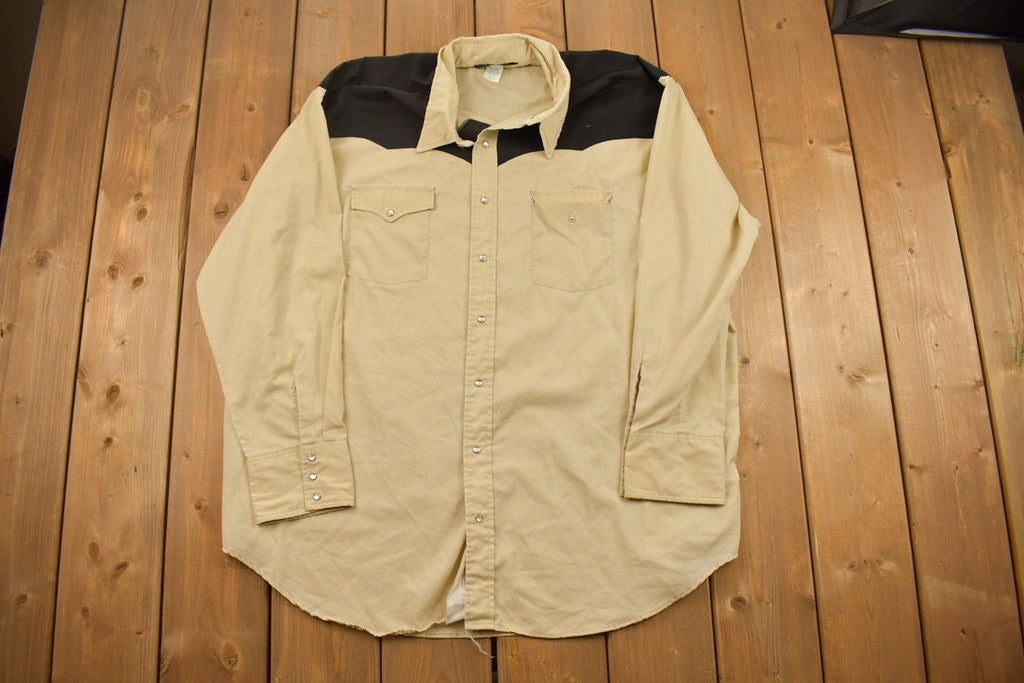 Vintage 1990s JC Penny Blank Button Up Shirt  1990s Button Up  Vintage Flannel  Basic Button Up