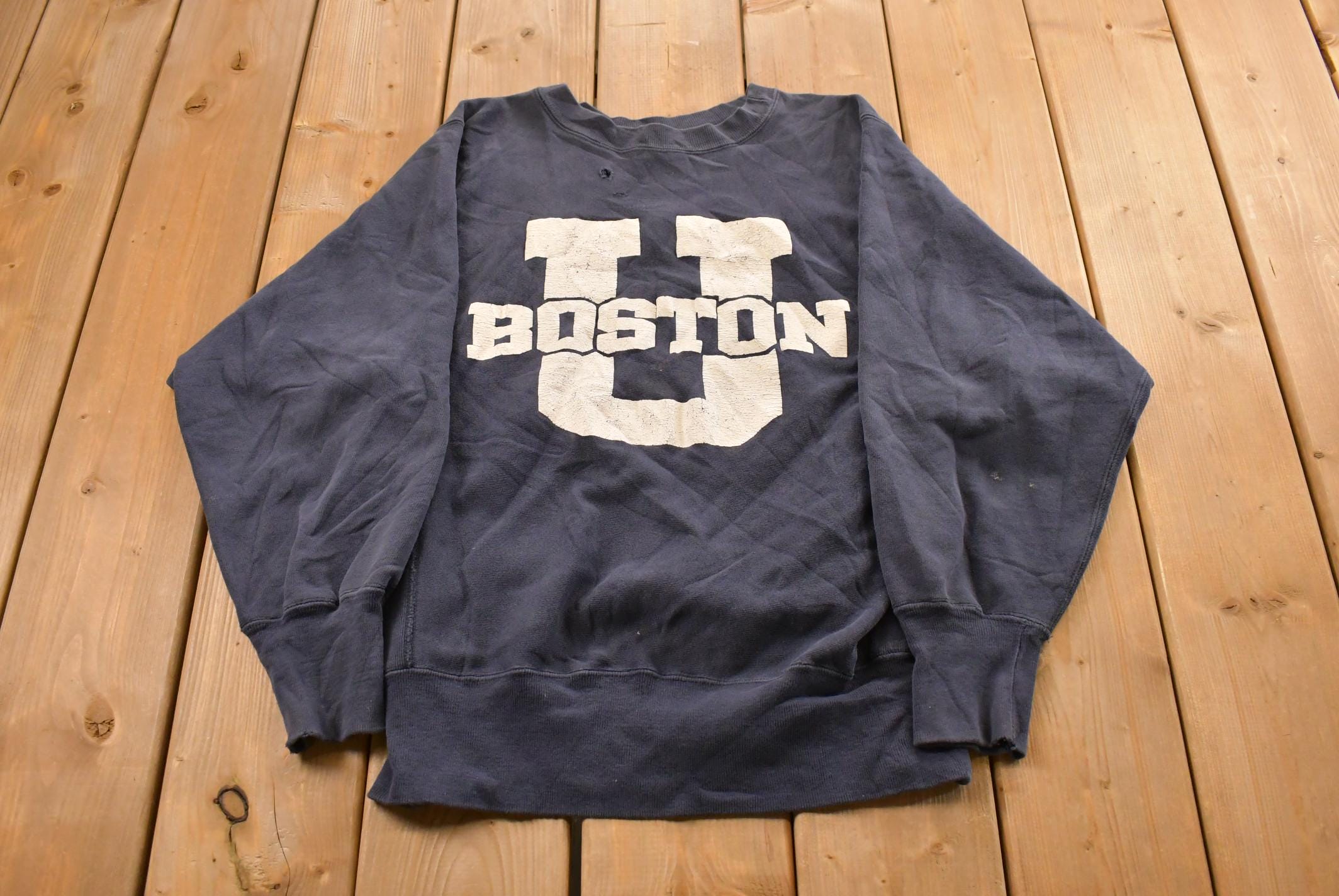 Vintage 1990s Boston University Champion Reverse Weave Crewneck Sweatshirt Men's Medium /