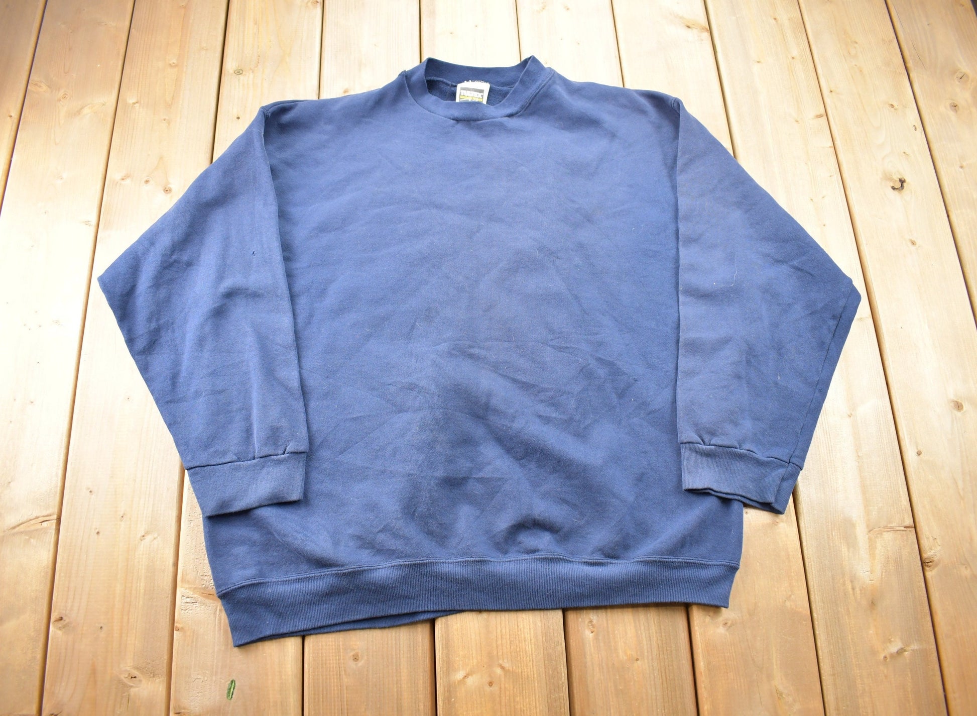 Vintage 1990s Blank Tultex Navy Blue Crewneck Sweatshirt