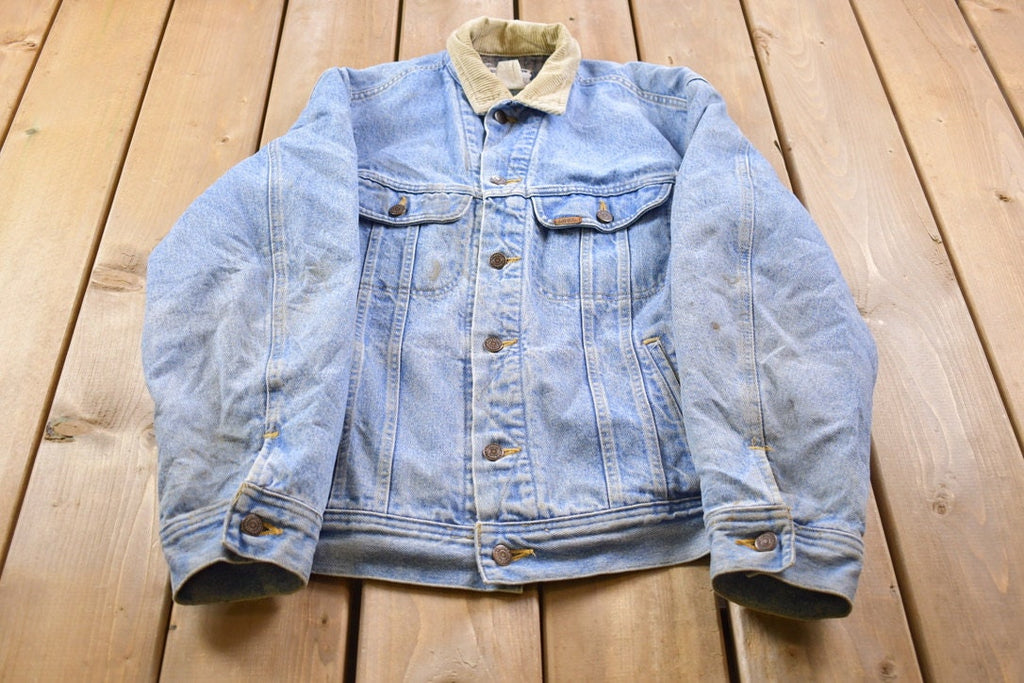 Vintage 1980s Lee Riveted Blanket Lined Jean Jacket