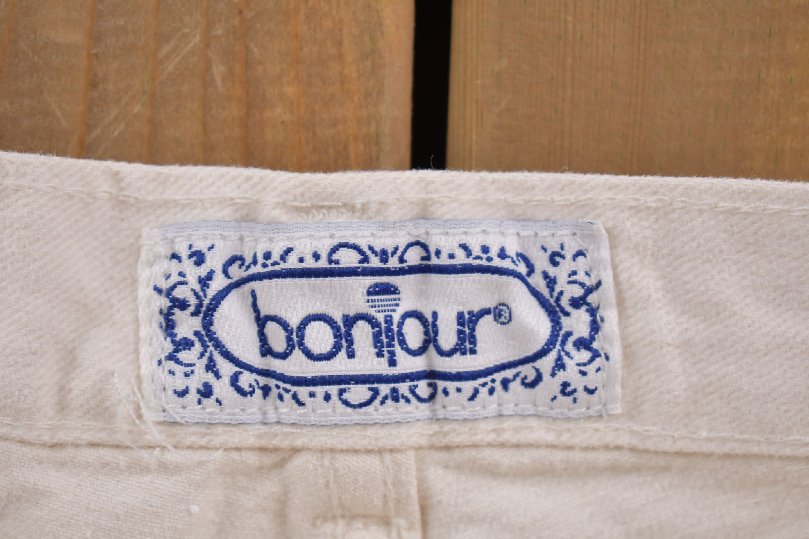 Vintage 1990s Bonjour White Jean Shorts 28 x 9