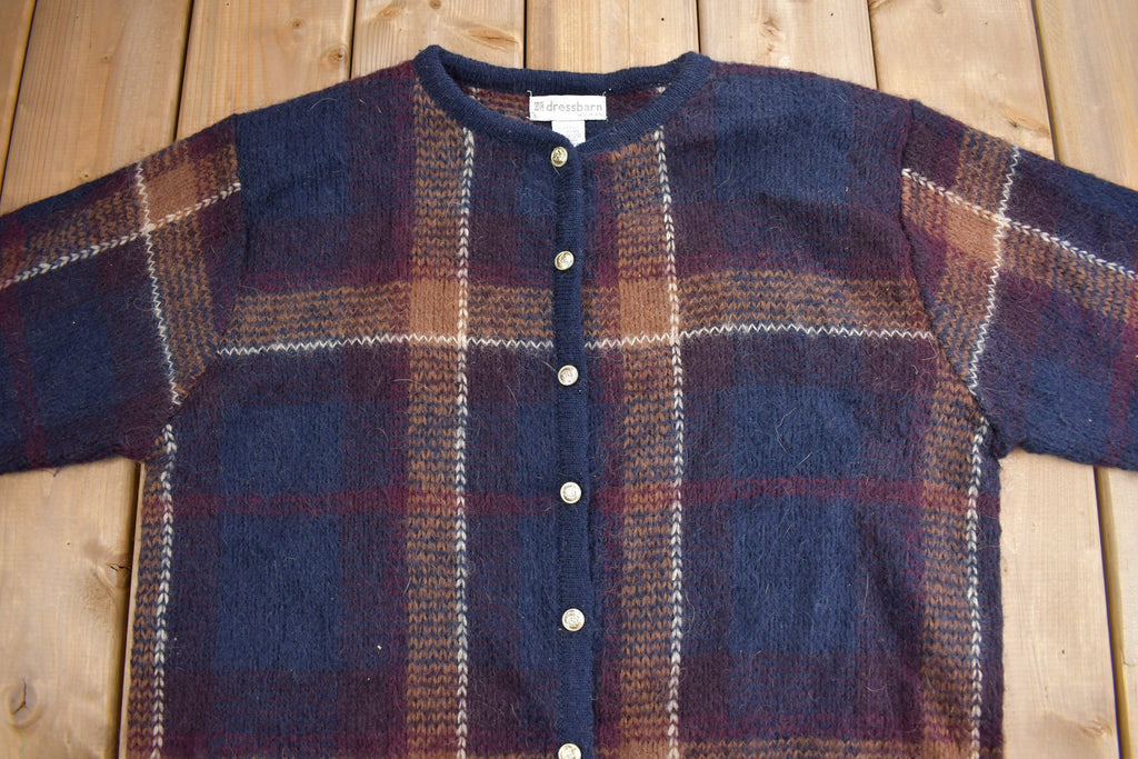 Vintage 1990s Dressbarn Plaid Button Up Cardigan Sweater