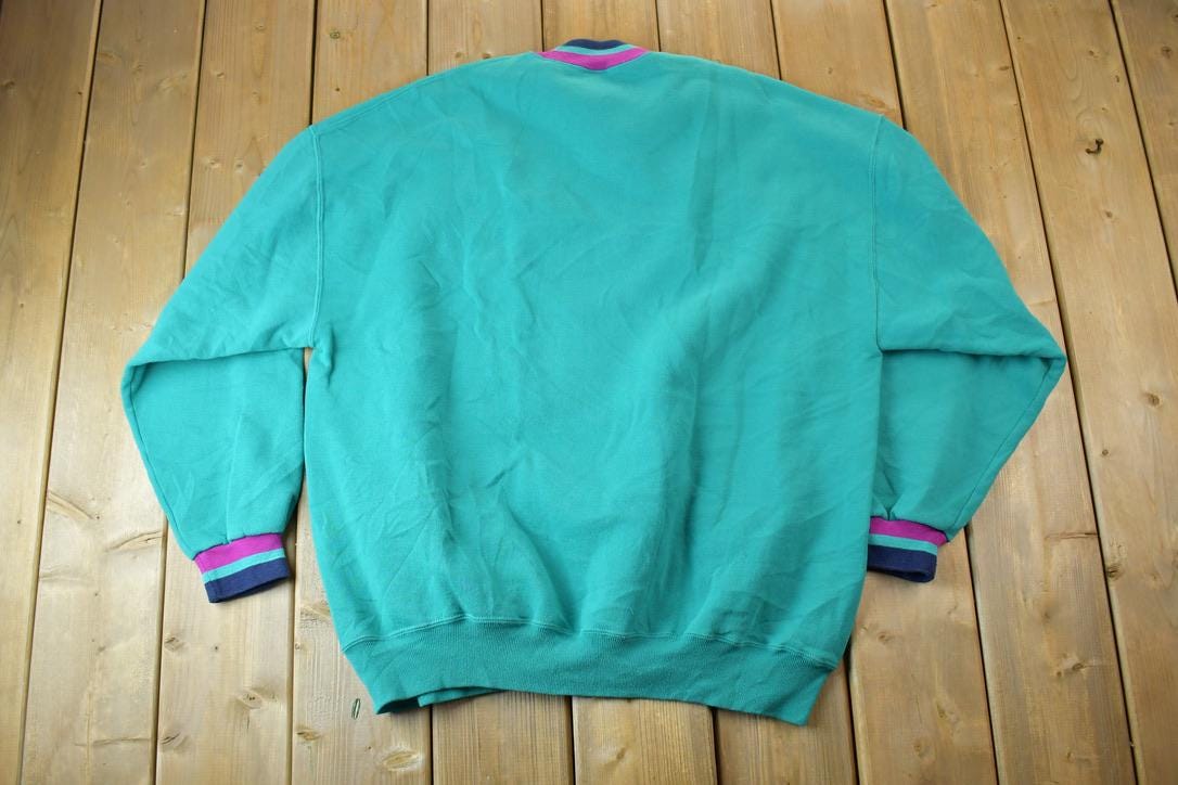Vintage 1990s Jerzees Super Sweats Floral Design Crewneck