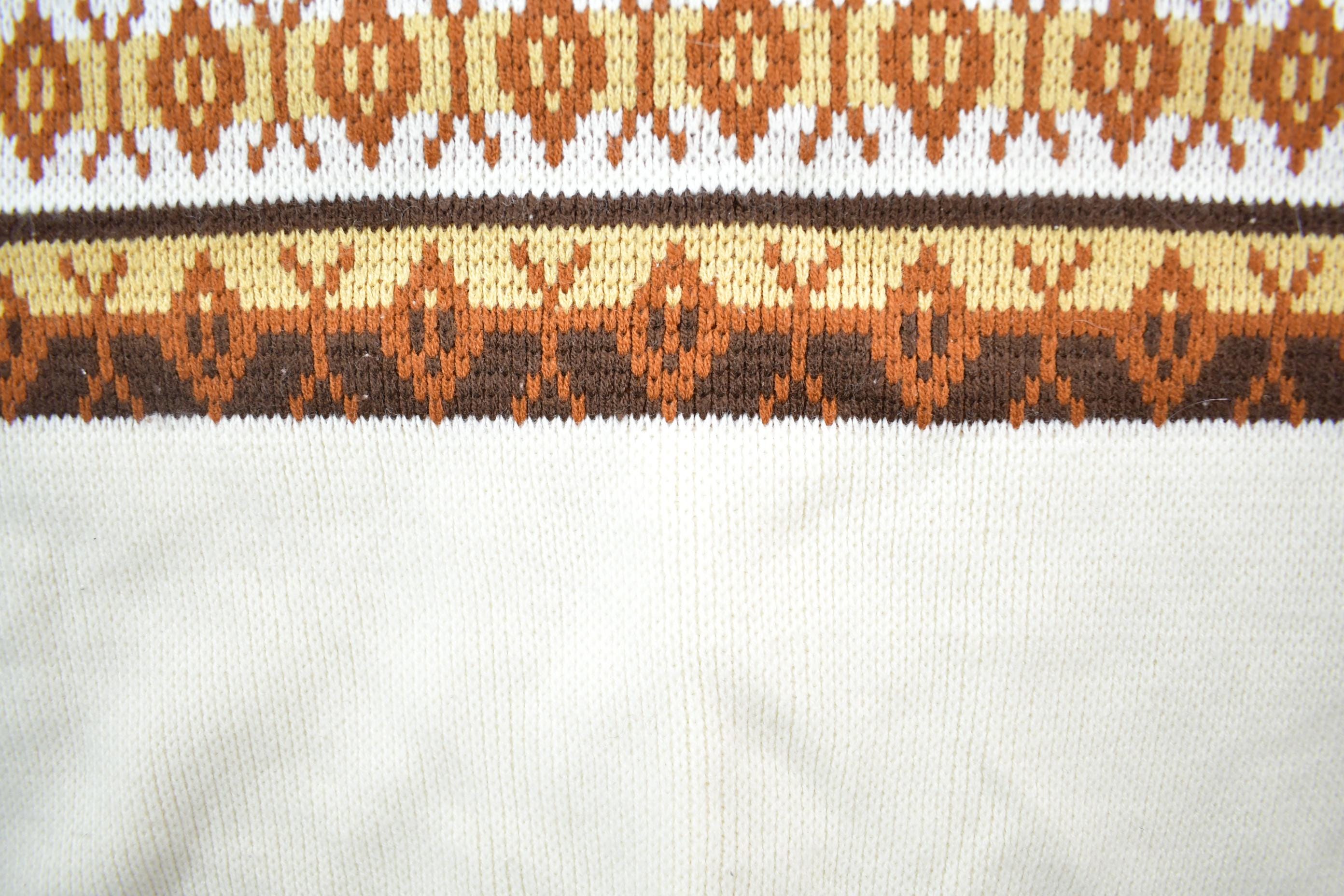 Vintage 1970s National Shirt Knit Crewneck Ski Style Sweater