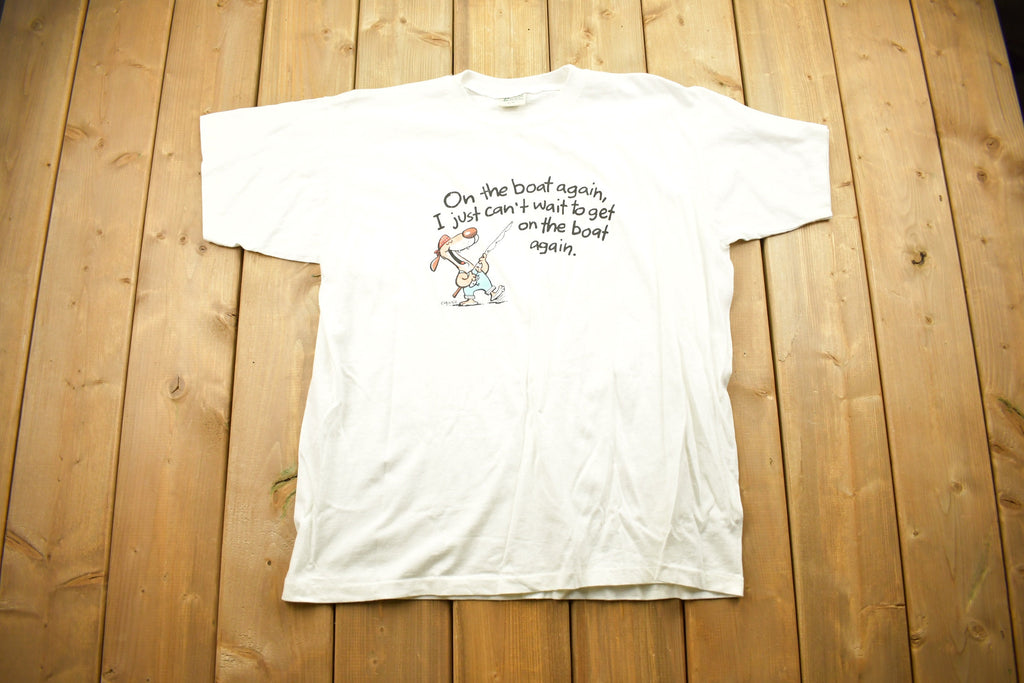 Vintage 1990s Fishing Theme T-Shirt