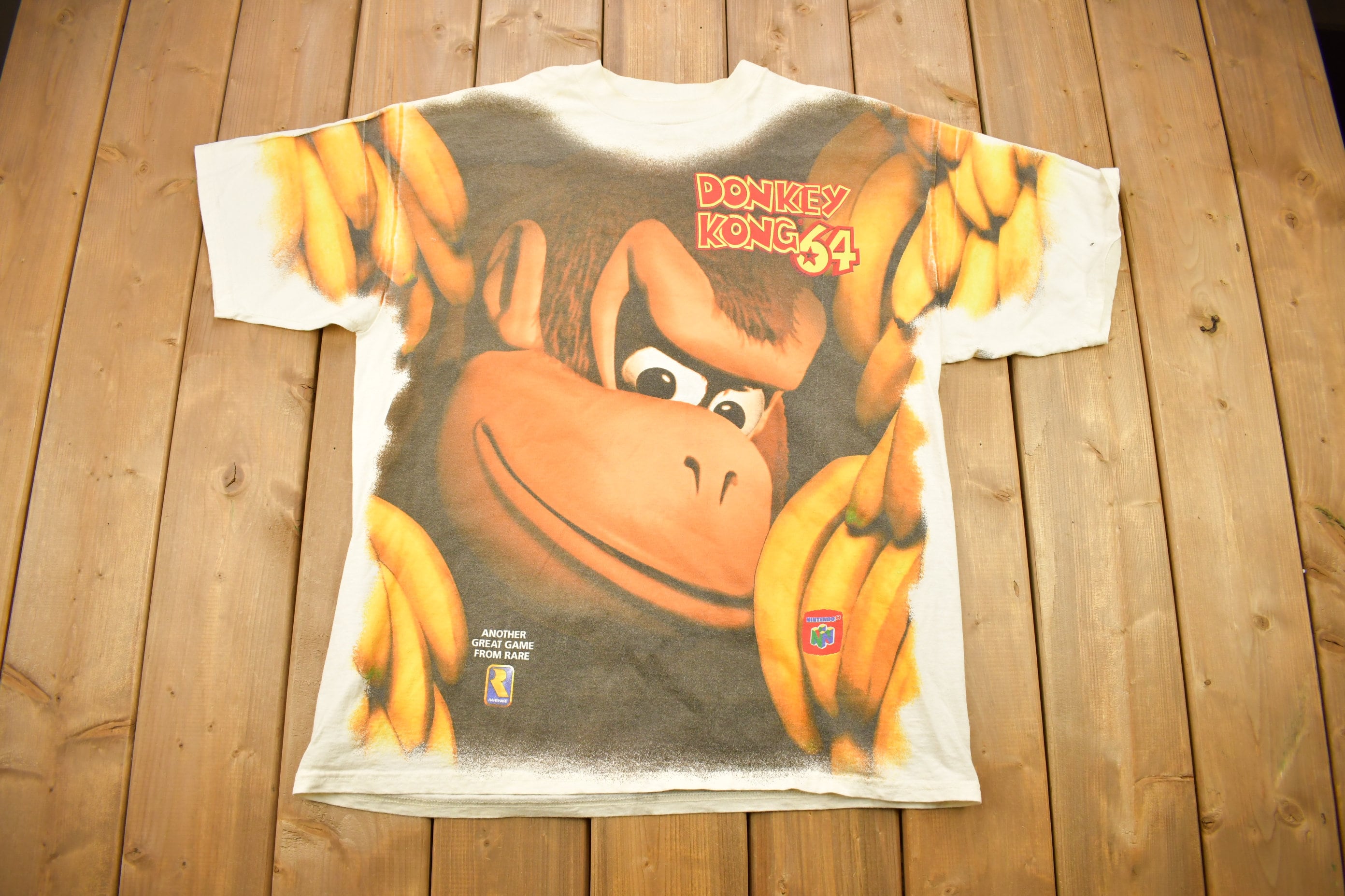 Vintage 1990s Donkey Kong 64 All Over Print Nintendo T-shirt