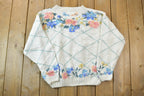 Vintage 1990s LL Bean Floral Design Knit Crewneck Sweater