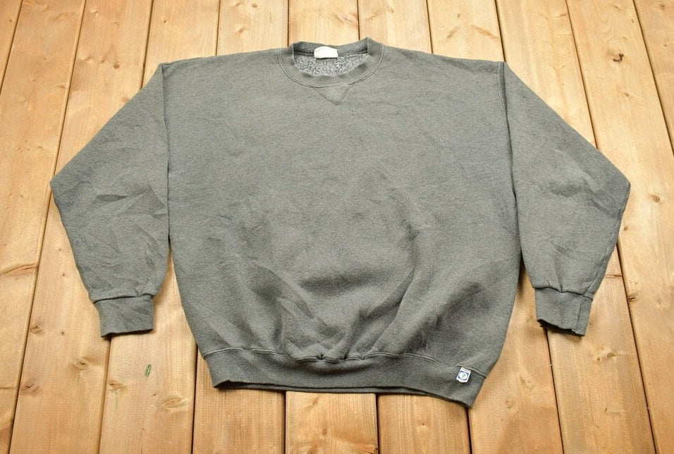 Vintage 1990s Discus Athletic Blank Grey Crewneck Sweatshirt  90s Crewneck  Made In USA  Essential  Streetwear  90s Blank