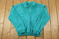 Vintage 1990s Blank Fancy Quarter Button Collared Crewneck Sweatshirt