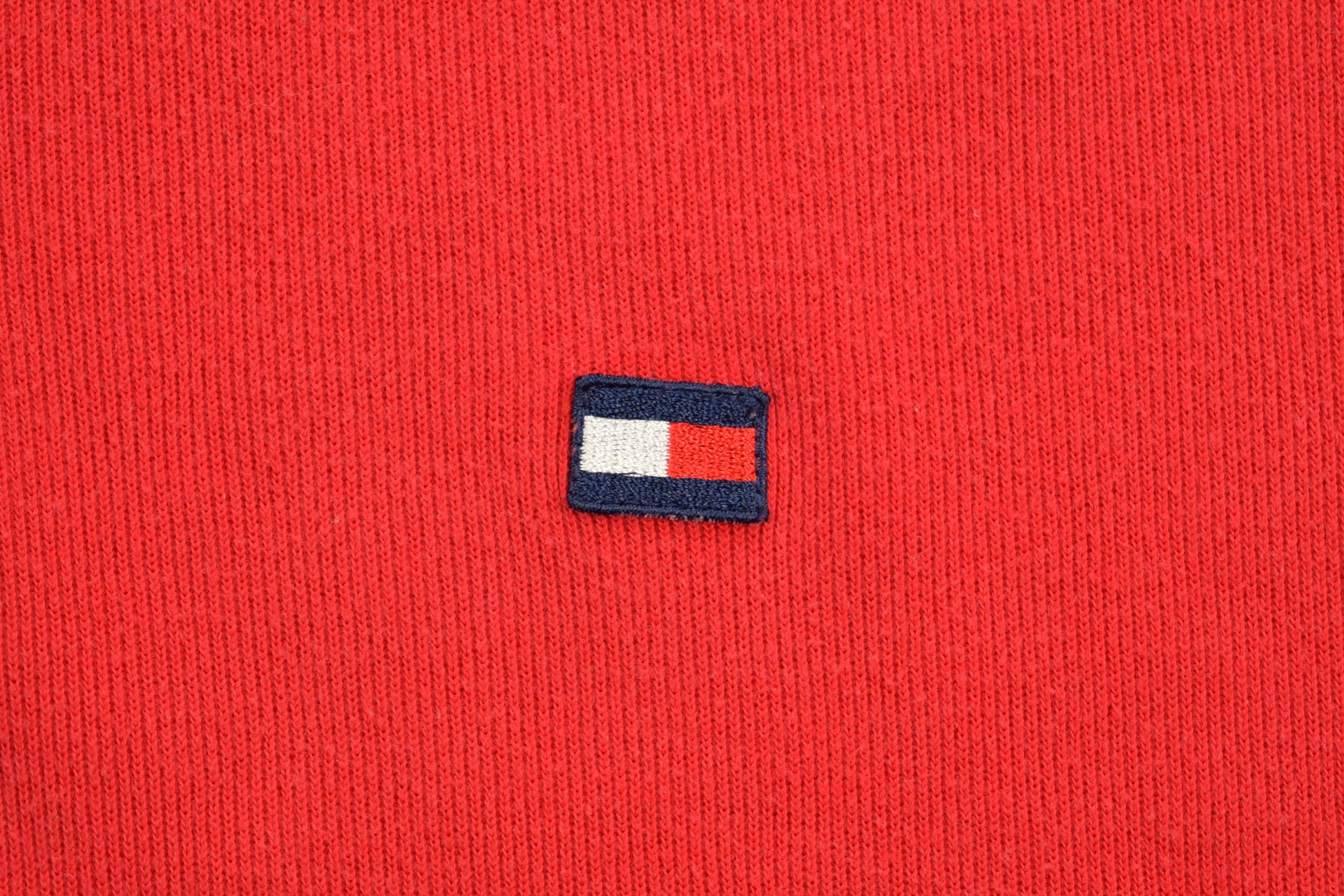 Vintage 1990s Tommy Hilfiger Collared Embroidered Quarter Zip Fleece Sweater