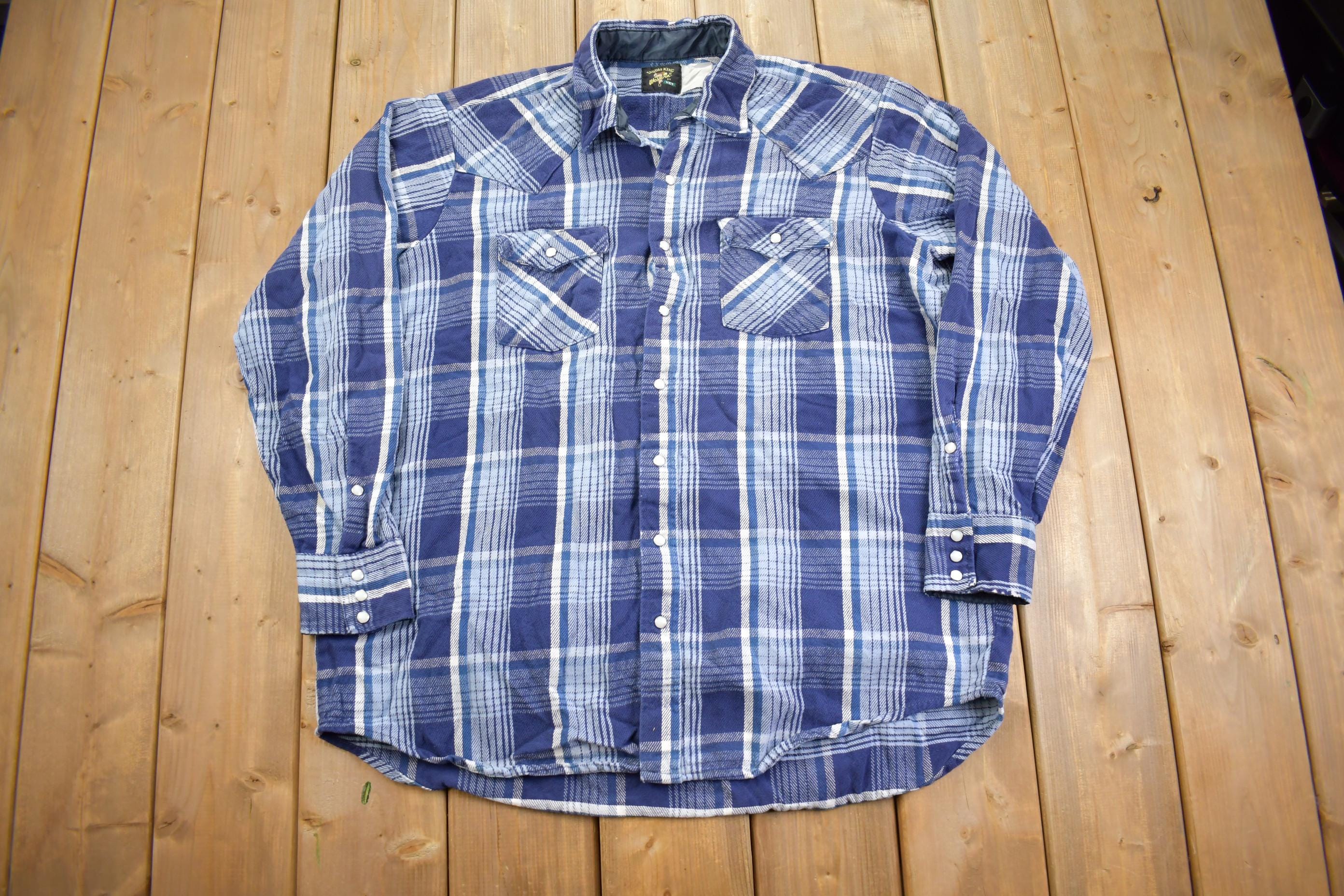 Vintage 1990s Saddle King Western Style Heavy Button Up Shirt - XL