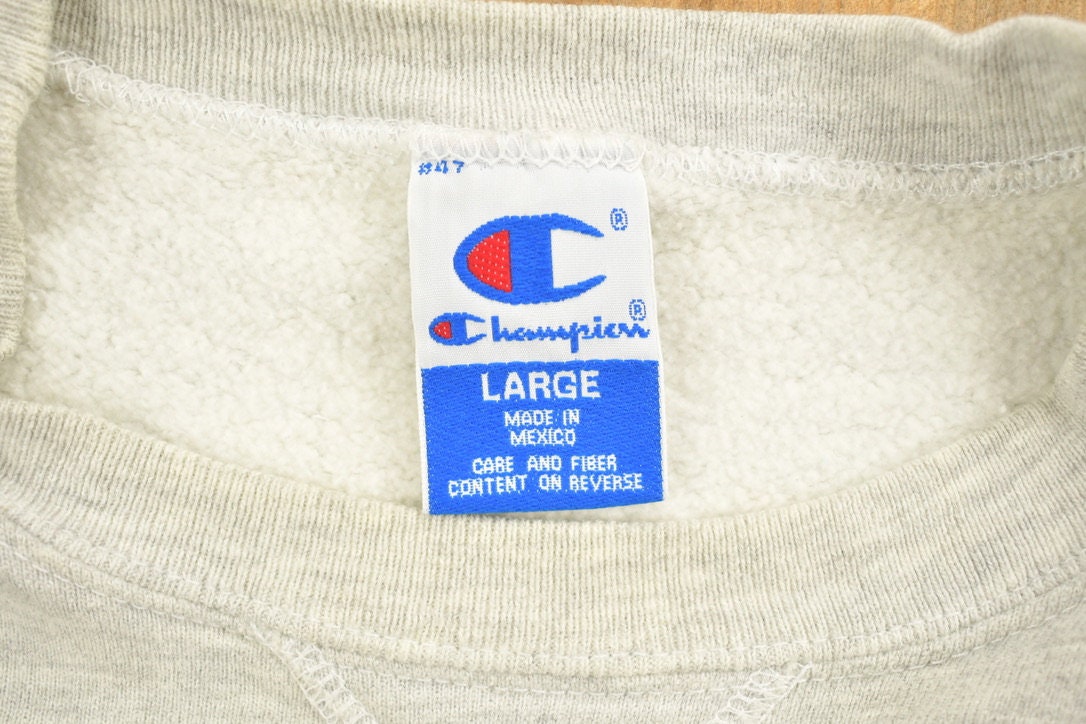 Vintage 1990s Champion Blank Grey Crewneck Sweatshirt