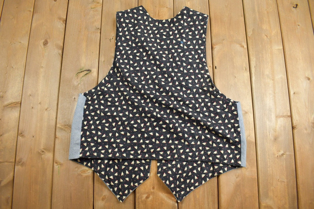 Vintage 1990s Farm Barnyard Scene Embroidered Denim Vest