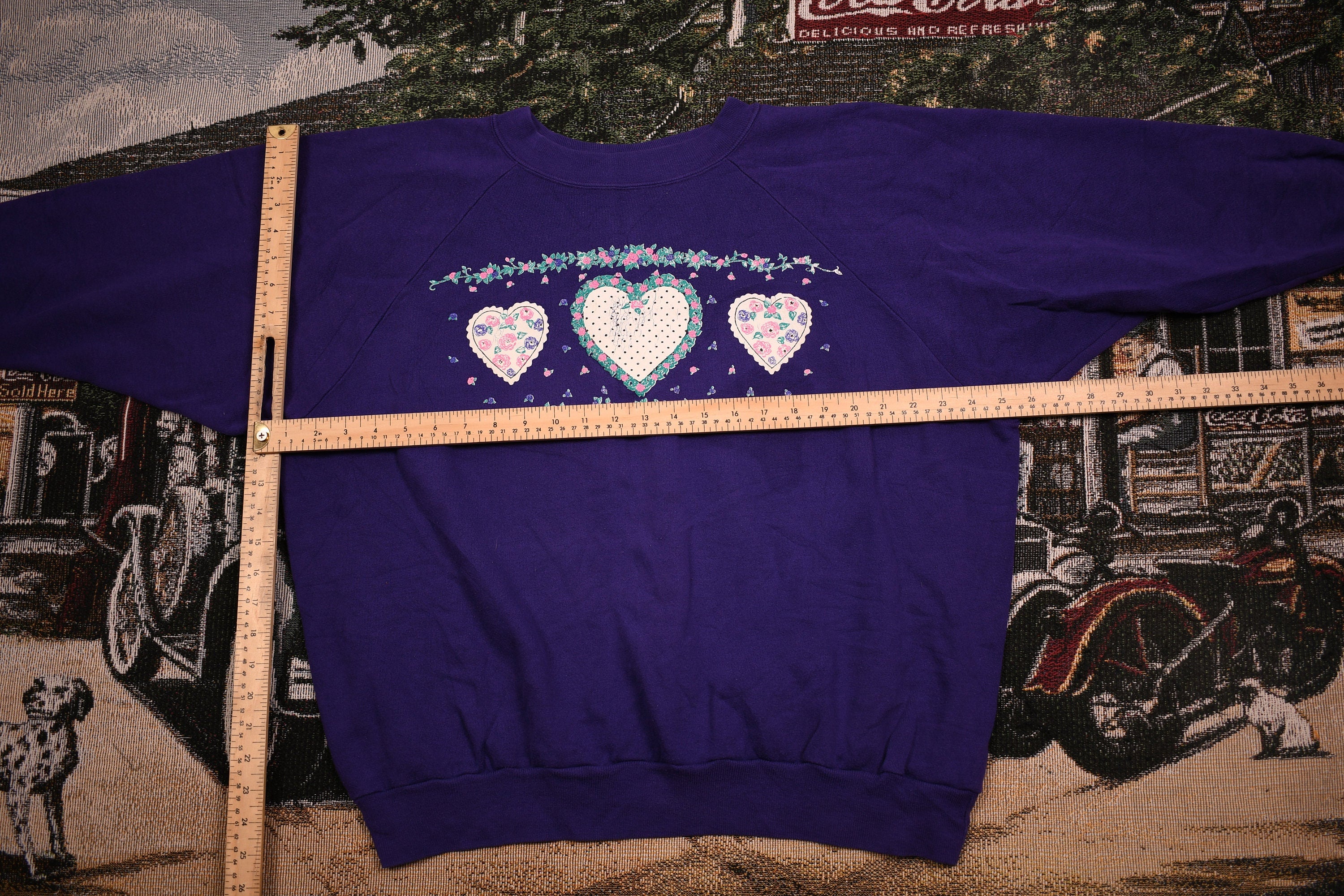Vintage 1990s Love & Hearts Print Crewneck