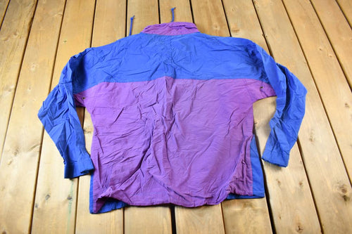 Vintage 1990s B.U.M. Equipment Color Block Windbreaker / 90s Hoodie / Nylon / Color Block / B.U.M. Equipment / Windbreaker