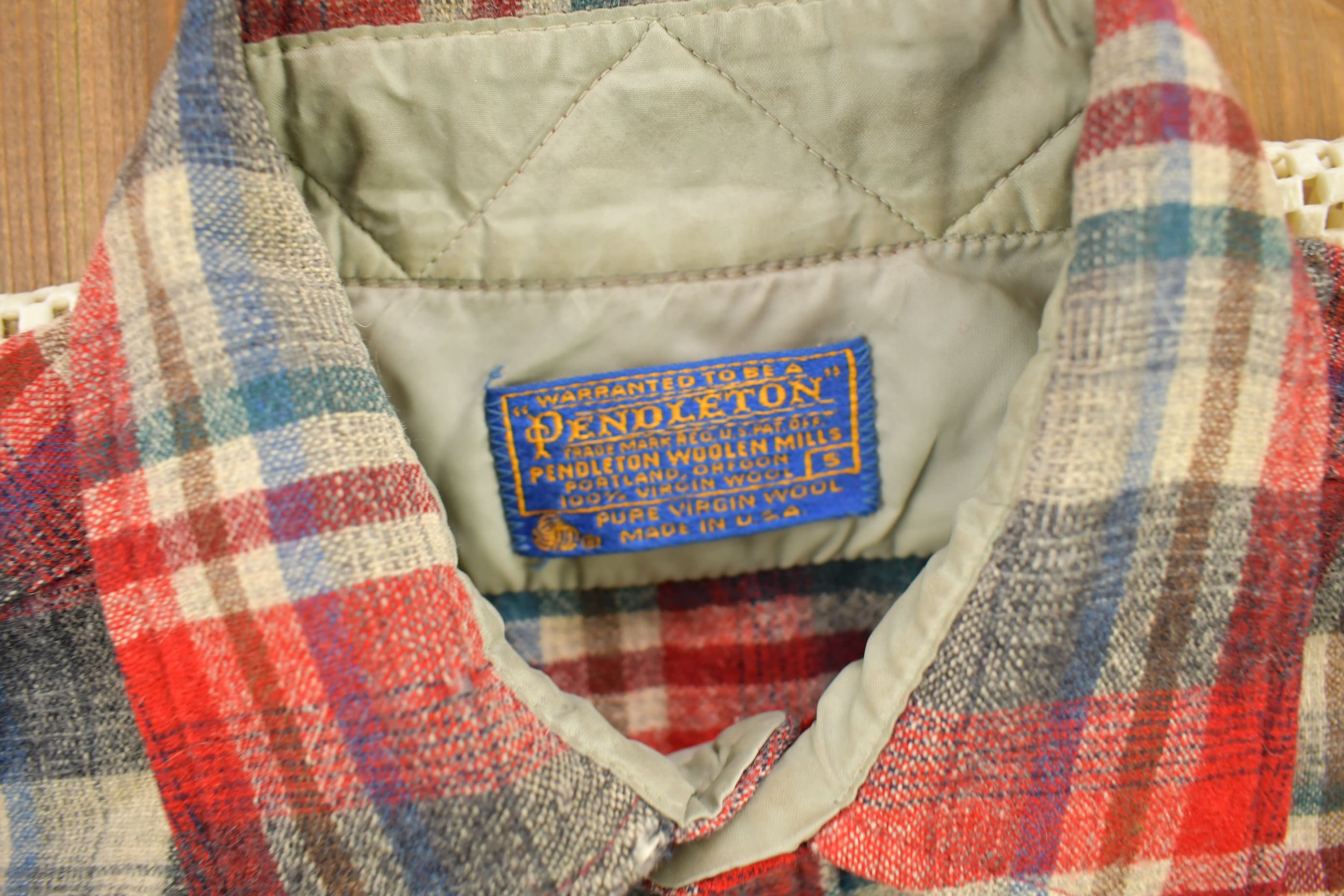Vintage 1970s Pendleton Shadow Plaid Button Up Board Shirt