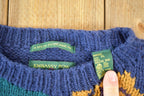 Vintage 1990s Embassy Row 100% Hand Knit Wool Sweater Mens XL