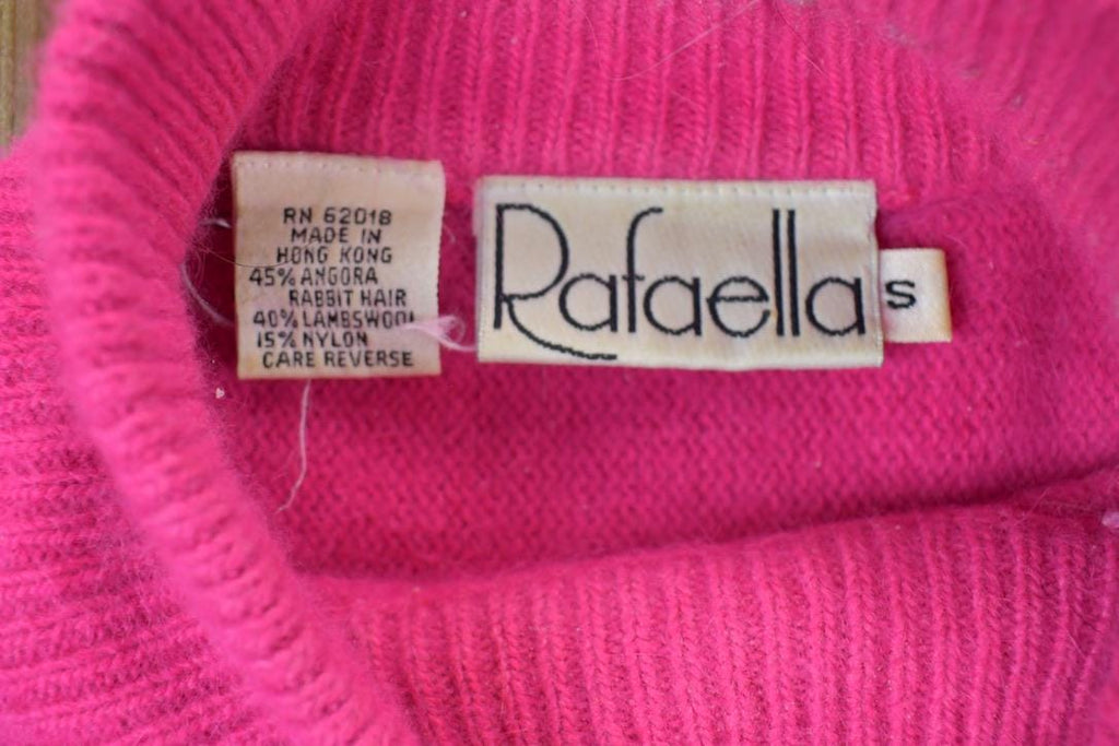 Vintage 1990s Rafaella Pink Knit Mock Neck Sweater
