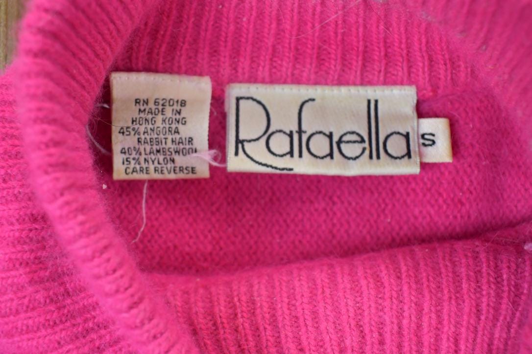 Vintage 1990s Rafaella Pink Knit Mock Neck Sweater