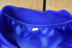 Vintage 1980s Blue Snap Button Satin Jacket Made In USA