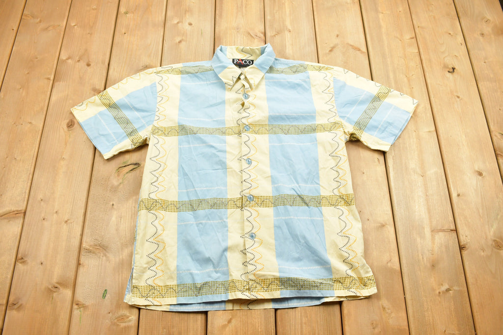 Vintage 1990s Paco Jeans Abstract Button Up Shirt
