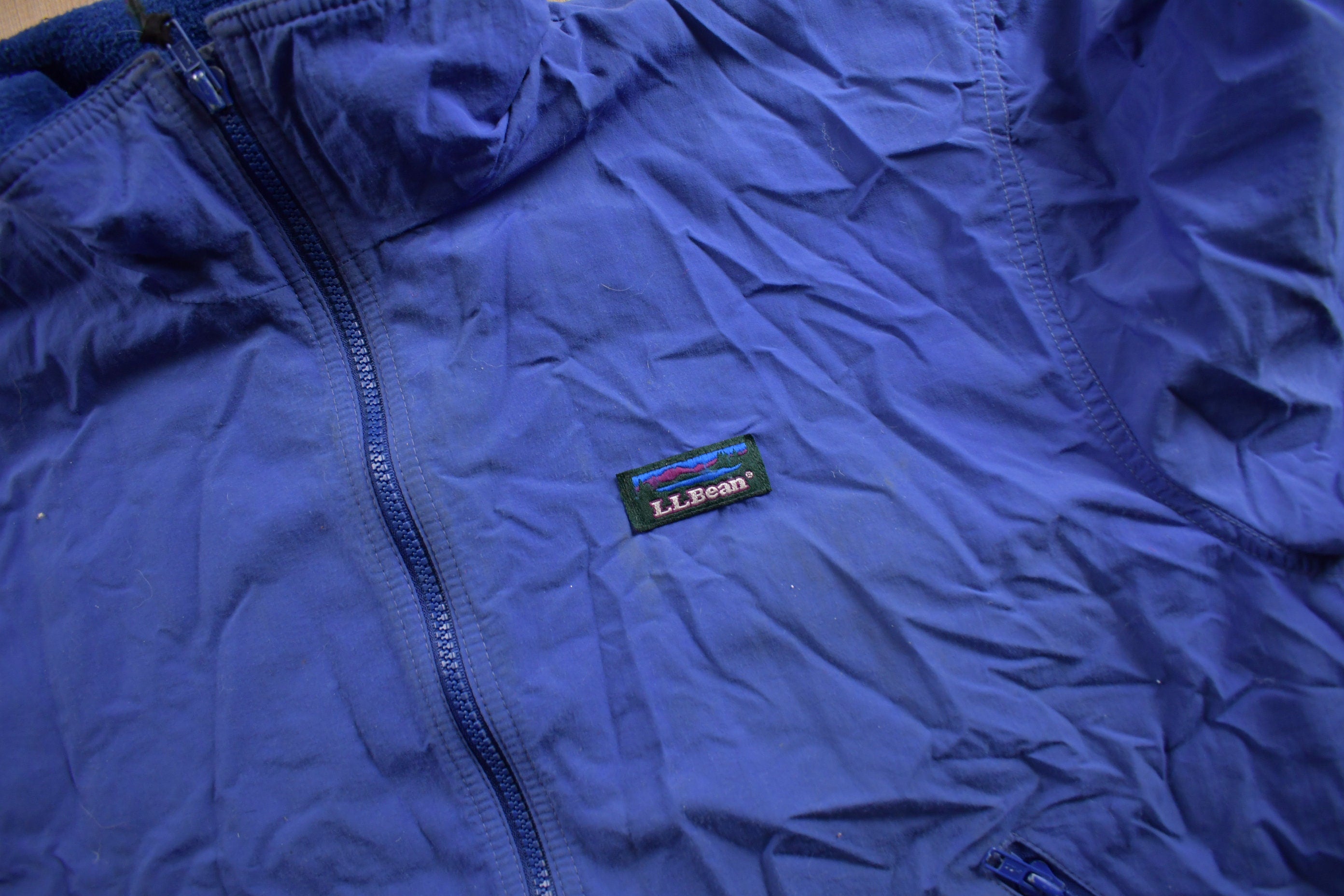 Vintage 1990s LL Bean Fleece Lined Three Season Warm Up Jacket