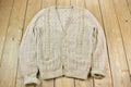 Vintage 1980s Cable Knit Cardigan Sweater