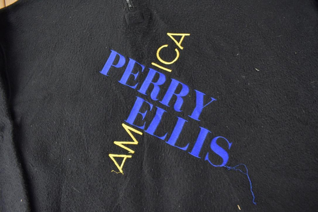 Vintage 1990s Perry Ellis America Embroidered Fleece Sweater Size 2XLT