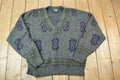 Vintage 1990s Isle Of Man Knit Perfect Mild Distress Cardigan Sweater Made In USA