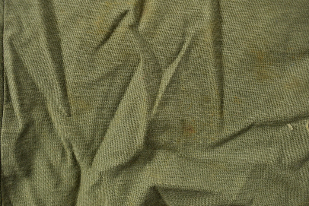 Vintage 1970s Army Military Green Button Up Shirt