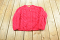 Vintage 1960s Mohair Wool Blend Cable Knit Cardigan Sweater Women's M