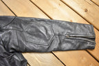Vintage 1990s Cruiser By Sofari Cafe Racer Black Leather Jacket