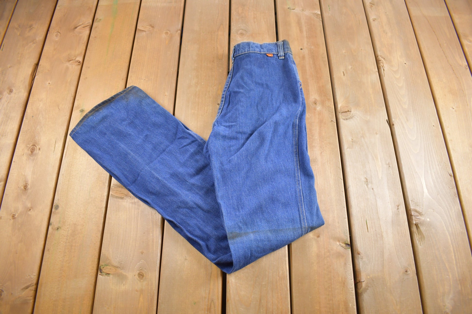 Vintage 1970s Levi's Orange Tab Embroidered Jeans Size 24 x 32