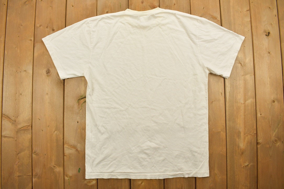 Vintage 1980s Blank White T Shirt / Made in USA / Vintage T Shirt / Streetwear / Single Stitch / Ragman