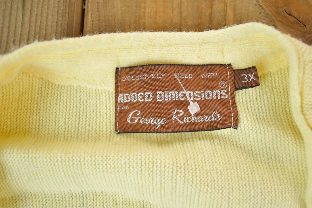 Vintage 1970s Added Dimensions Knit Cardigan Sweater Men's XXL