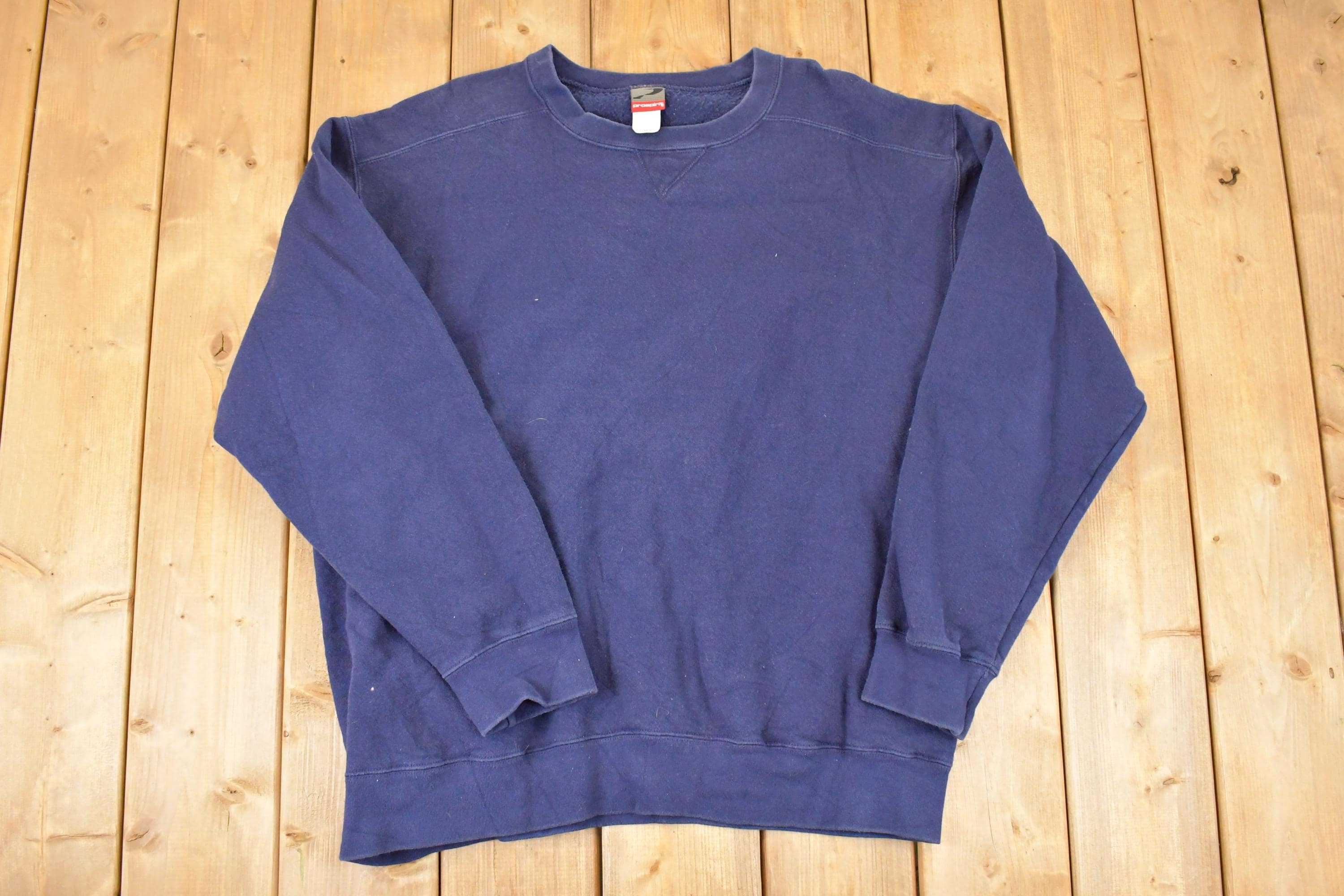 Vintage 1990s Pro Spirit Navy Blank Crewneck Sweatshirt Mens XL