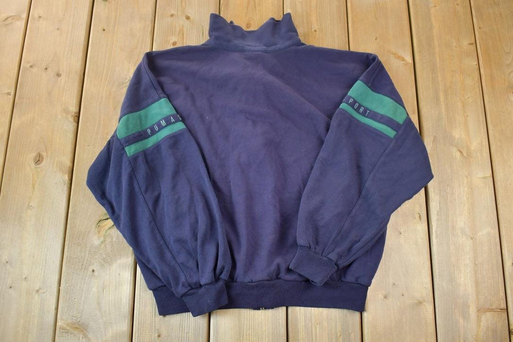 Vintage 1990s Puma Full Zip Mock Neck Sweatshirt