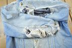 Vintage 1980s THRASHED Lee Storm Rider Blanket Lined Jean Jacket /