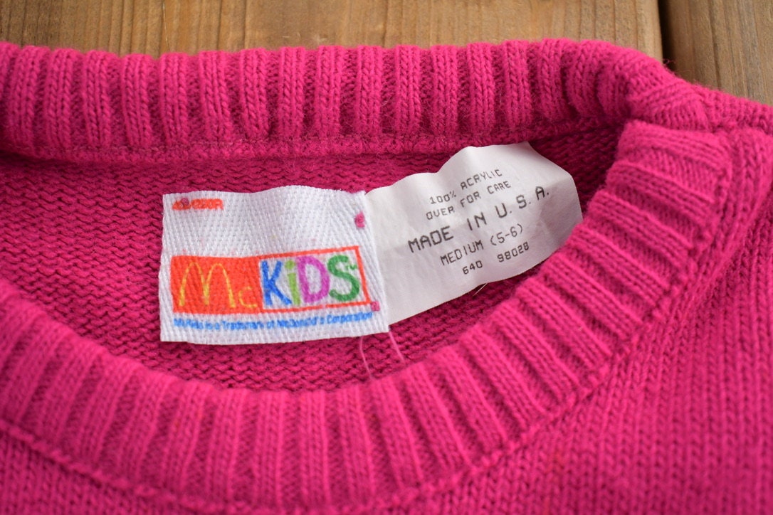 Vintage 1990s Mc Donalds Striped Knitted Crewneck Sweater