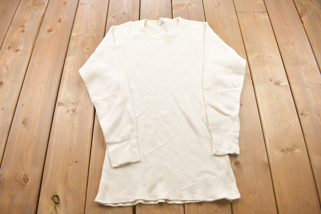Vintage 1980s Blank Thermal Shirt Made In USA