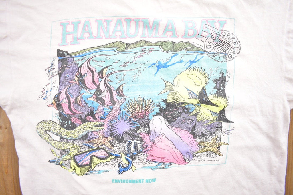 Vintage 1990s Hawaii Reef Theme Souvenir T Shirt