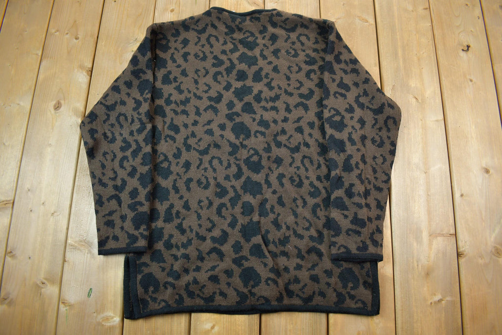 Vintage 1990s Animal pattern V-neck Sweatshirt