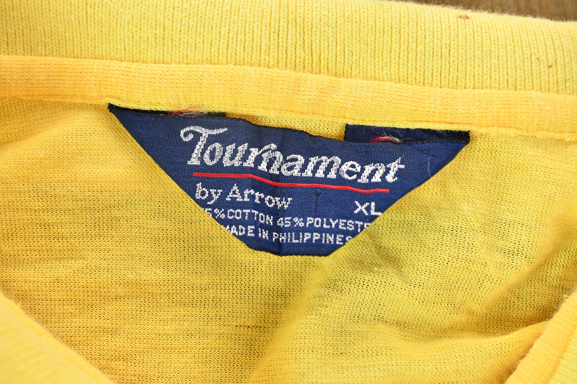 Vintage 1990s Tournament by Arrow Single Stitched Striped Golf Pocket Polo Shirt