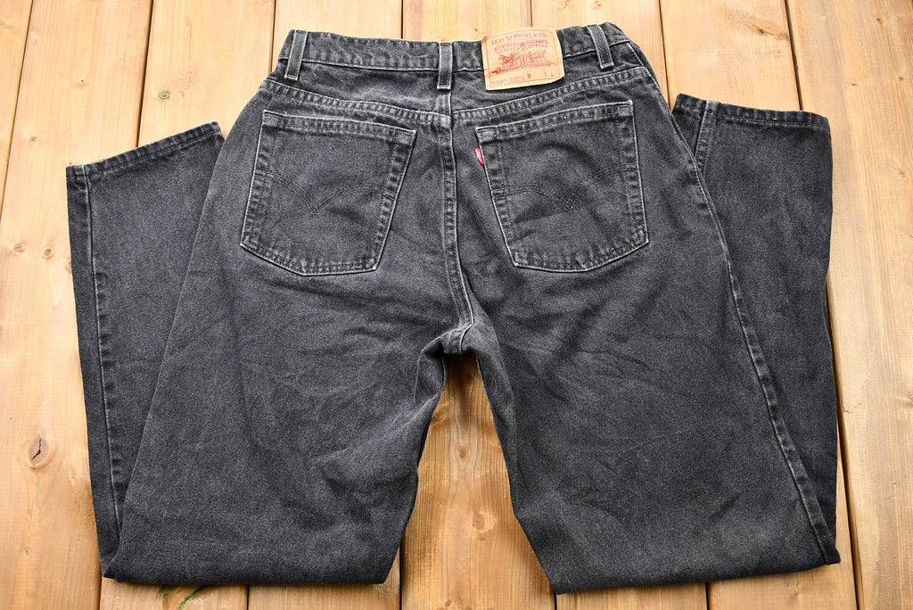 Vintage Early 1990s Levi's 550 Relaxed Tapered Faded Black Jeans