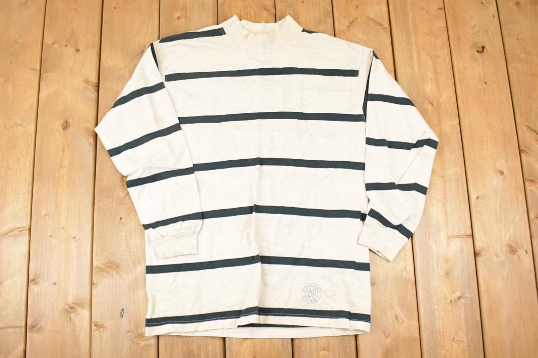 Vintage 1990s Calvin Klein Striped Crewneck Shirt Women's L