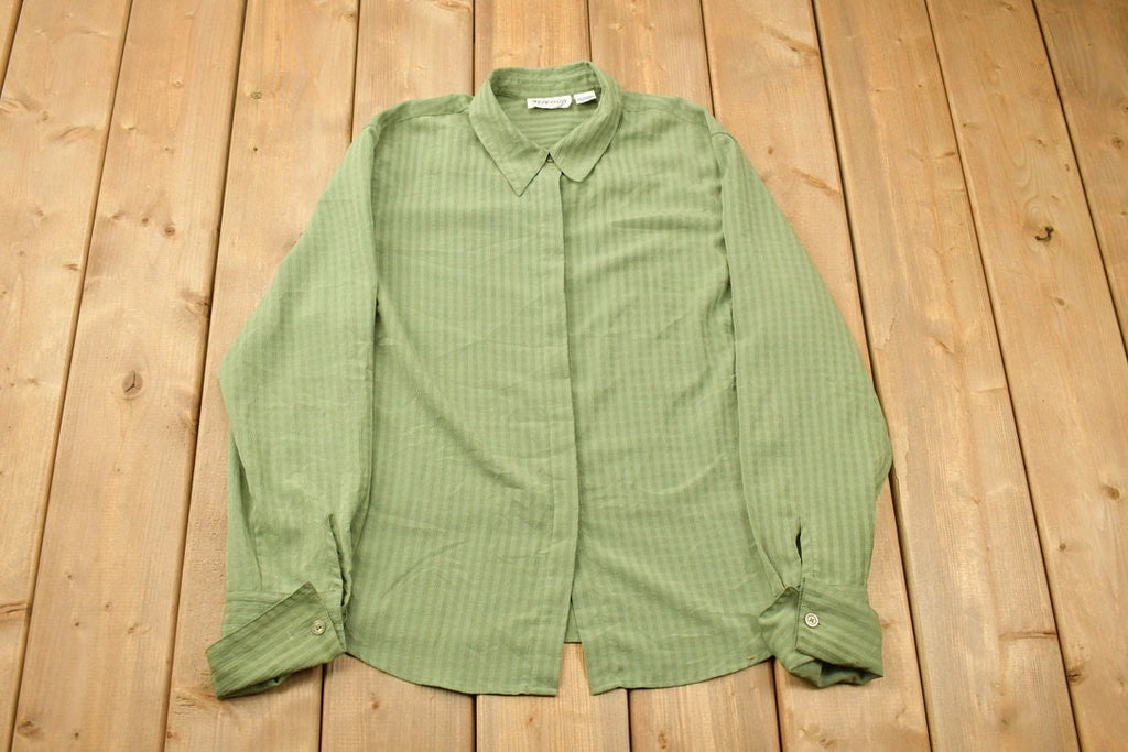 Vintage 1990s Green Button Up Shirt