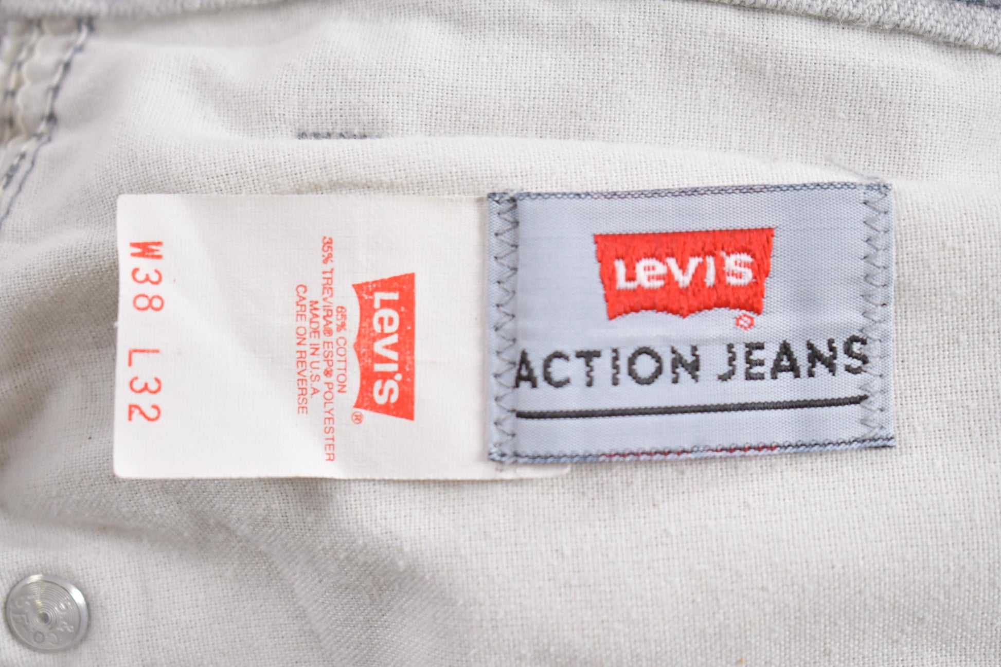 Vintage 1980s Levi's Brown Tab Jeans Size 35 x 24.5