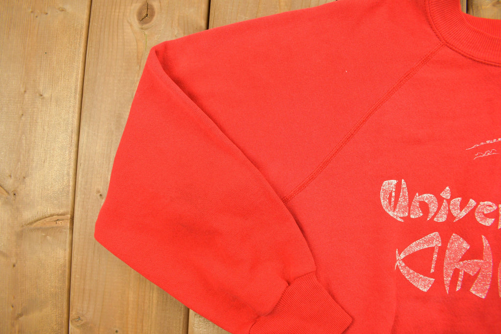 Vintage 1980s University Of China Black Crewneck Sweatshirt / 90s Crewneck / Vintage Blank / Essential / Bassett-Walker / 90s Blank